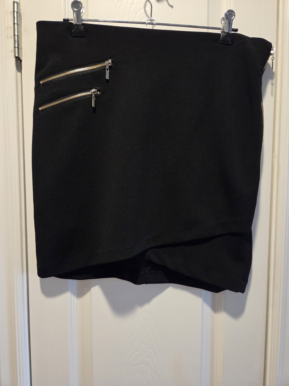 Dynamite Black Mini Skirt with Gold Zippers